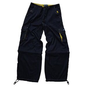 Breakdown Size 9 (30"x31") Cargo Pants Zip Off Convertible Shorts Navy Y2K Baggy